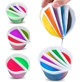 Sxlaonanhai 4 Pcs Split Cups for Paint Pouring with 2-5 Channels Resin molds Silicone Resin Mixing Cups Pour Painting Supplie