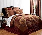10 PC Ninepatch Star Queen Quilt Patchwork Bedding Super Set