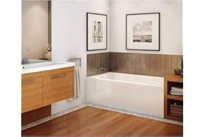 MAAX 105815-R-000-001 Rubix Acrylic Right-Hand Bathtub, 59.75-in L x 30-in W x 18.375-in H, White