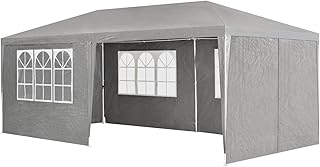 ArtLife Partyzelt 3x6 m grau mit 6 Seitenwände – Pavillon wasserabweisend & stabil – Festzelt für Garten, Terrasse, Party - Bierzelt