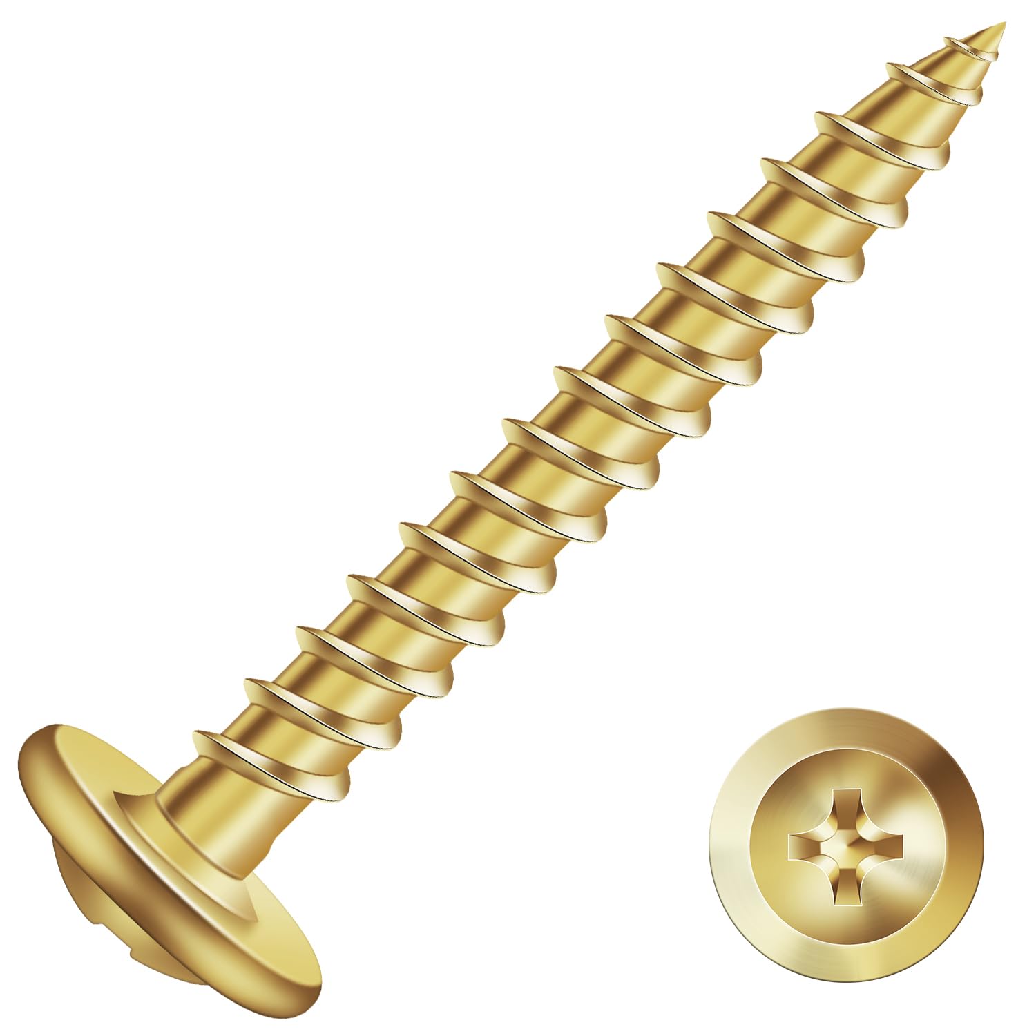 Photo 1 of #8 x 1-1/4" Wood Screw 100Pcs Alloy Steel Standard Thread Truss Head Fast Self Tapping by SG TZH