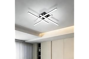 DUO LU TONG Modern LED Ceiling Light Fixture, 60CM Black Flush Mount Ceiling Light for Bedroom ‎Kitchen Living Room Bathroom 