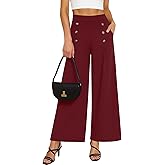 KUOTAI Womens Baggy Wide Leg Pants High Waisted Lounge Casual Loose Palazzo Trousers with Pockets