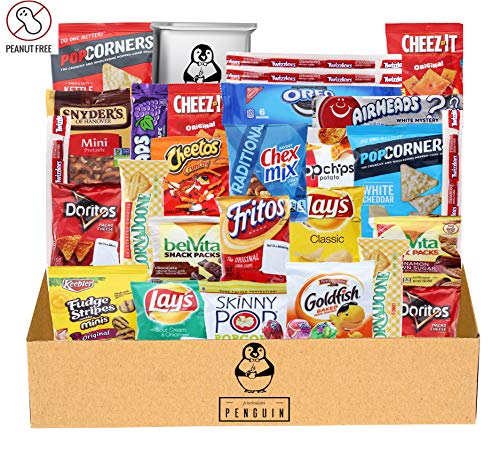 Sweet and Salty Care Package - (30 Count) An Assortment of Nut-Free Salty and Sweet Snacks including Cookies, Chips, Crackers, and Snacks for Students, Friends, Family, and More!