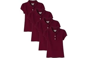 The Children's Place Girls Short Sleeve Ruffle Pique Polo,multipacks