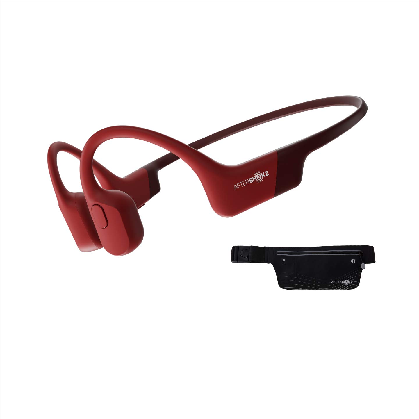 AFTERSHOKZ Aeropex Sport Running Headphones, Wireless Bone Conduction Bluetooth Earphones with Mic, IP67 Waterproof for Cycling, Work out (Solar Red)