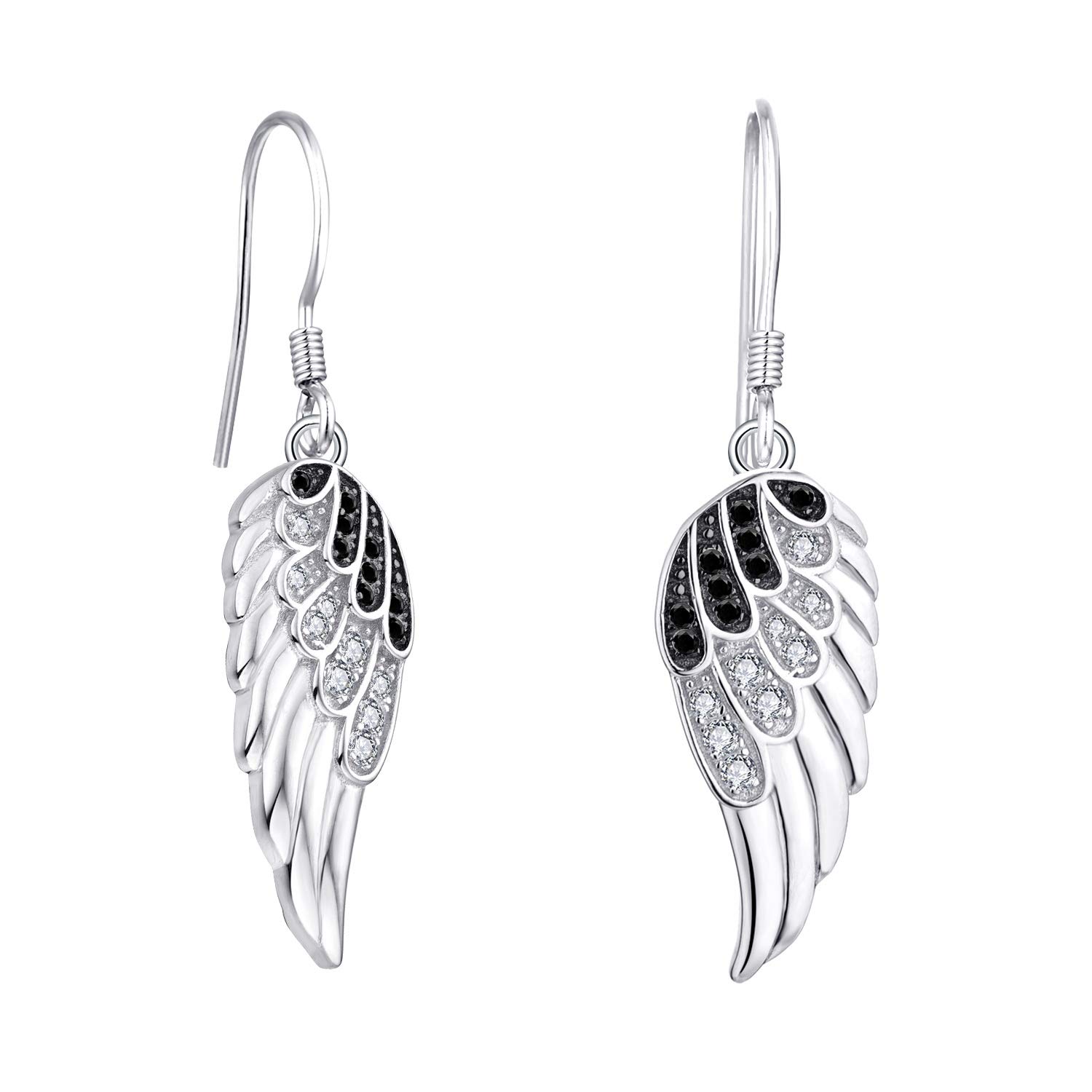 Starchenie Angel Wings Threader Earrings for Women 925 Sterling Silver Cubic Zirconia Gift for Birthday, Wedding, Christmas