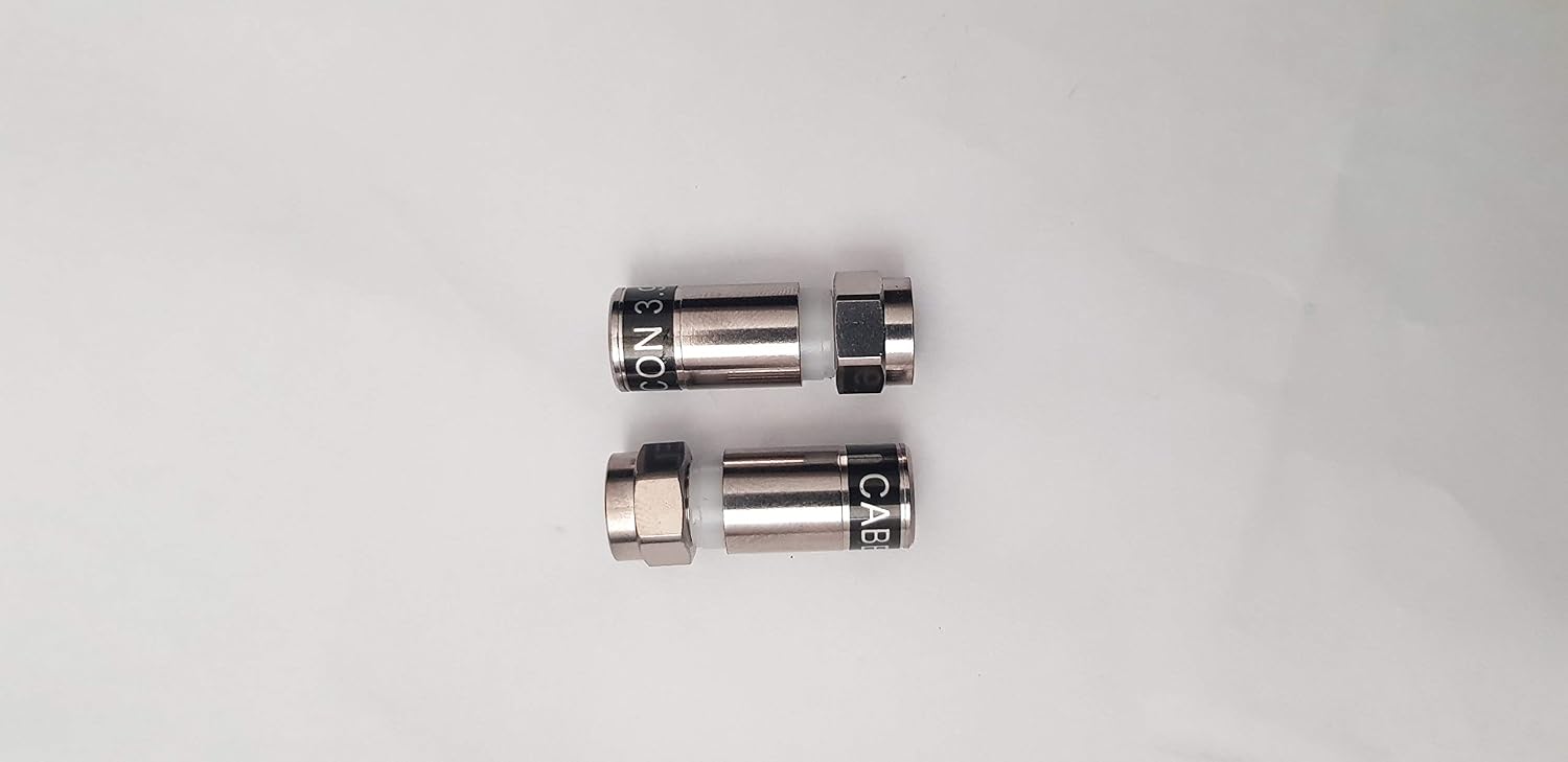 Cabelcon F Male Compression Connectors RG59/6 (3.9) Professional Water Proof Pack of 50, Silver - Image 3
