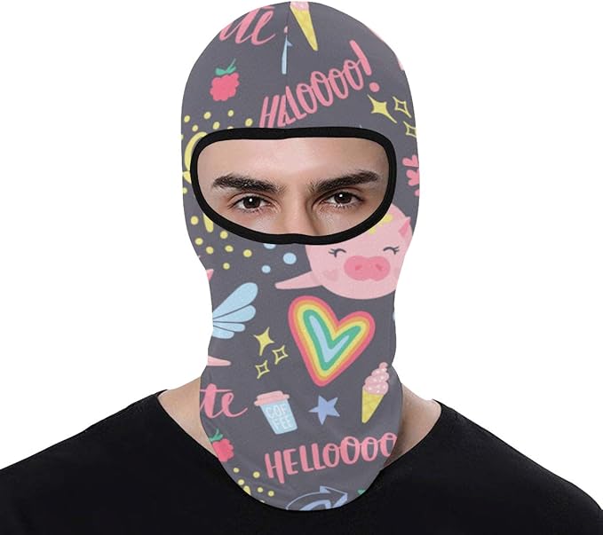 Balaclava Face Mask Protection for Men Women Sun Hood Pattern Funny
