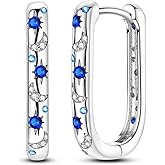 Hapour Sterling Silver Cubic Zirconia Hoop Earrings for Women Teen, Hypoallergenic Rhinestone Earrings Sparkly Crystal Moon Star Hoops
