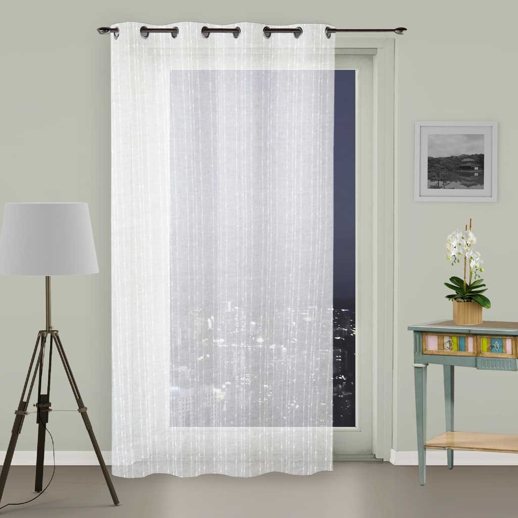 Soleil d 'Ocre Curtain with Eyelets, Maelis, Polyester, white, 135 x 250 cm