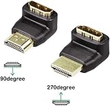 IRYNA 2 Pack HDMI 90 Degree and 270 Degree Adapters Right Angle Extender 4K view 2