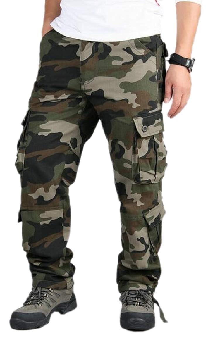 casual multiple pocket camo printed pants