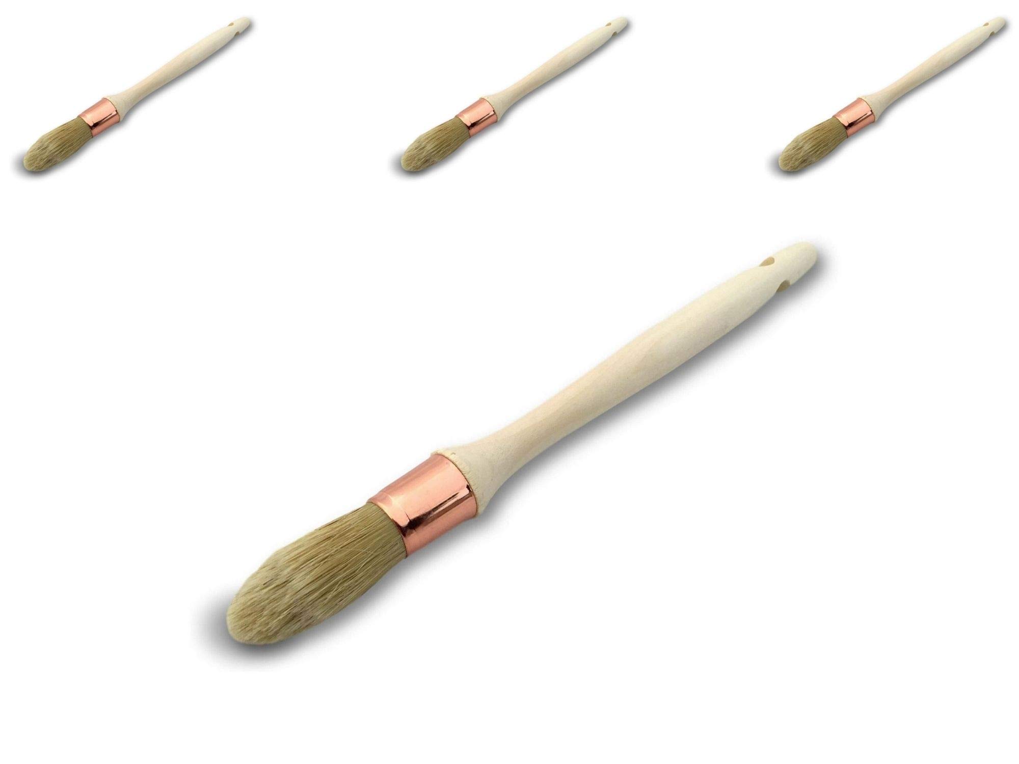 KIBROS 371D21_2cx3 | Set of 3 | Thumb Brush | Round Brush Made of White Silk | Diameter 21 mm | Colour Renovation Trim Corner Profile