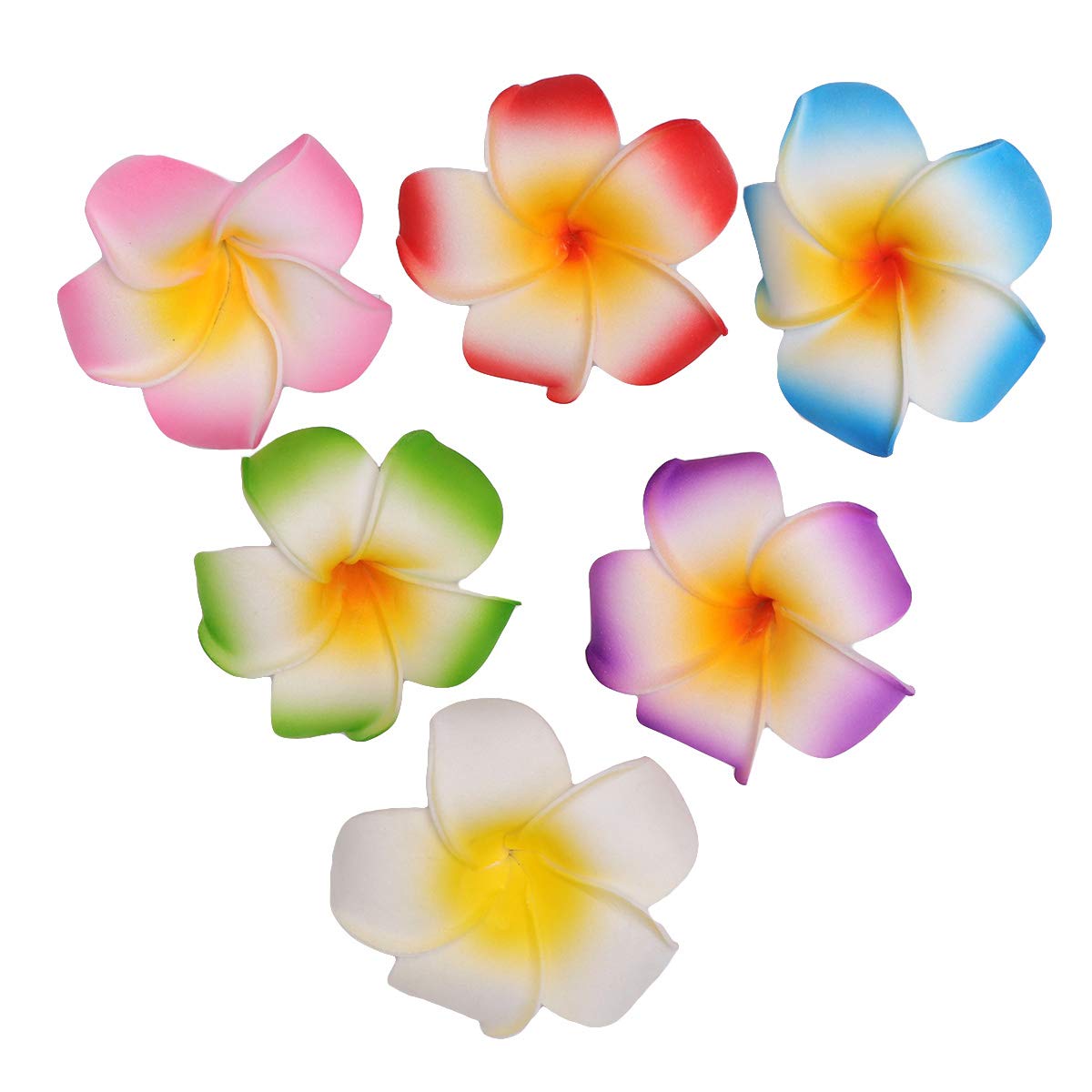 Lurrose 6pcs Hawaiian Plumeria Frangipani Flower Hair Clips Flower Hairpin Plumeria Hair Clip Hair Accessories for Beach Travel Holiday