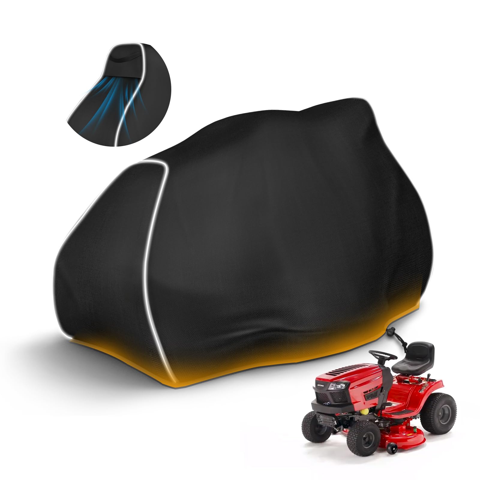 Photo 1 of Zenicham Riding Lawn Mower Cover, 600D UV & Dust & Water Resistant Lawn Tractor Cover, Durable Outdoor Universal Riding Lawnmower Cover with Reflective Strip(72"L x 54"W x 46"H/Black)