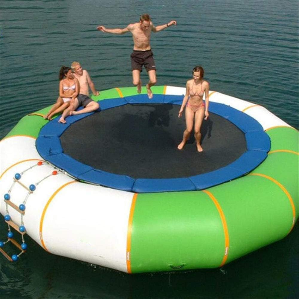 Inflatable Water Trampoline Bounce Splash Padded Water Bouncer, for Water Sports Jump Water Trampoline Swim Platform, PVC Material