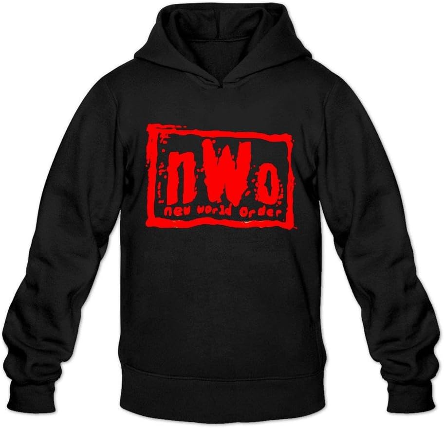 SimhoodMen's Red NWO Wolfpack Wrestling Logo Hoodie Sweatshirt