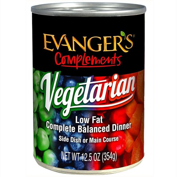 EVANGER’S COMPLEMENTS VEGETARIAN DINNER – 12 COUNT, 12.5 OZ EACH – GRAIN-FREE PLANT-BASED FOOD FOR DOGS & CATS – BALANCED MIXING BASE WITH VEGETABLES & FRUITS