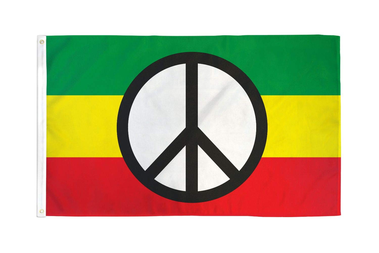 AZ FLAG - Peace Rasta Flag - 3x5 Ft - 100D Polyester Peaceful Banner with Two Metal Grommets - Fade Resistant - Vivid Colors - 3' x 5' Feet - 150x90 Cm