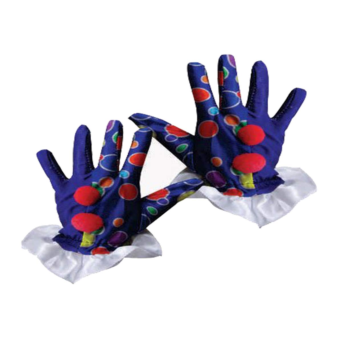 Dress Up America Blue Clown Glove For Kids - Polka Dots Gloves Clown - Dress Up for Halloween Party - Cosplay Carnival Circus Show