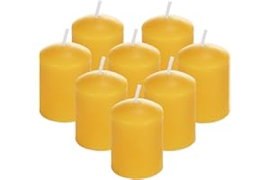 AGLARY 8PCS Beeswax Votive Candles – Handcrafted Natural Mini Pillar Beeswax Candles in Bulk, Ideal Pure Votive Candles for H