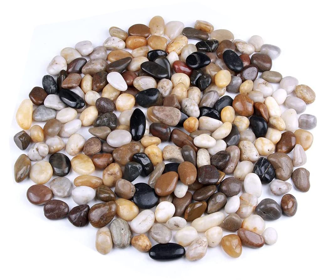 Ruiuzioong Pebbles Polished Gravel, Natural Polished Gravel, Small Decorative River Rock Stones (Color mixing 1 kg)