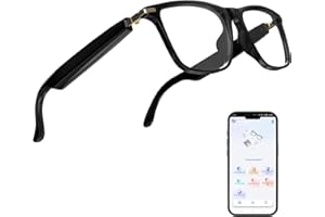 LYFDUW AI Translator Glasses, Bluetooth Sunglasses with 110+ Languages, Wireless AI-Powered Smart Glasses，Simultaneous Interpretation, 6H Battery Life, Anti-Blue Light & UV Protection (Transparent)