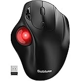 SABLUTE Wireless Trackball Mouse, Rechargeable Bluetooth Ergonomic Mouse with Thumb Control for 3 Devices (Bluetooth and USB), 5-Level DPI, Silent Click, Compatible PC Laptop Mac iPad, Easy Clean