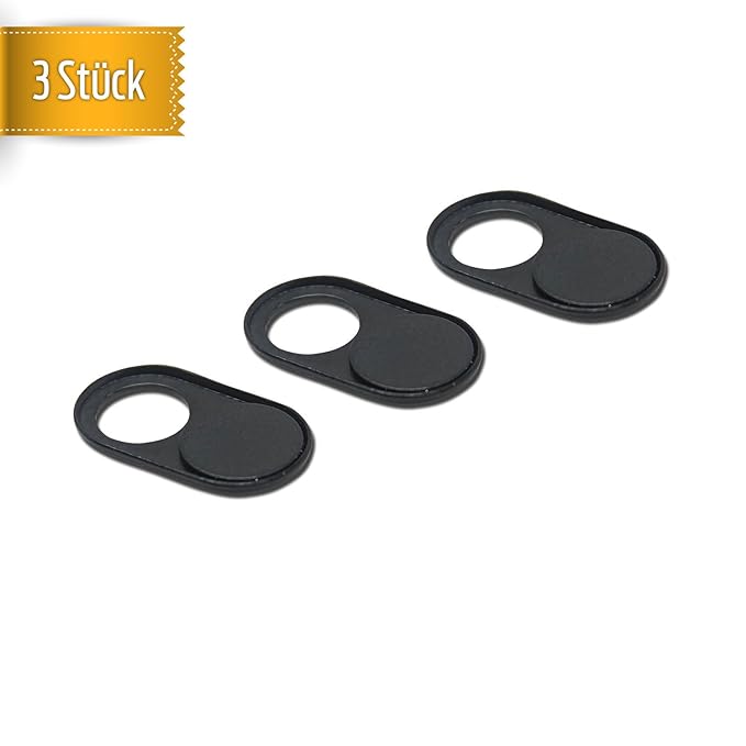 YourMate 3X Schwarze Webcam Covers Ultra-flach & selbstklebend | Kamera-Abdeckung schützt vor Spionage & Privatsphäre - Kamer