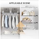Hershii Expandable Closet Tension Shelf Rod Black 19.69-31.5in Organizer view 3