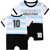 BDONDON Baby Soccer Bodysuit - Short Sleeve Romper Outfit for Newborn & Toddler 0-24 Months