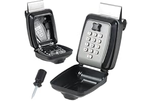 Lifronkit Car Window Punch Button Lock Box, Black Portable Car Key Lock Box, Sturdy Waterproof Large Capacity Lock Box for Turo, Ride Share, GetAround Anti-Theft Devices for Vehicles