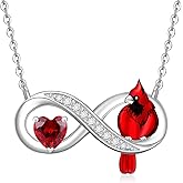 Fenthring Red Cardinal Necklace Sterling Silver Cardinal Necklaces for Women Memorial Pendant Sympathy Bird Charms Mothers Day Christmas Gifts