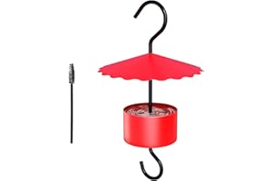 R RUIMEI Large Metal Hummingbird Feeder Ant Guard 5 oz, Ant Moat for Hummingbird Feeders, Effectively Keeps Honey Safe, Fits All Humming Bird Feeders, Made of Metal, Red