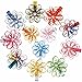 LCLHB Toddler Small Rhinestone Flower Bow Partially Lined Alligator Clip 12 Pack