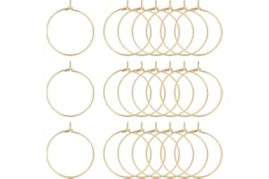 UNICRAFTALE 100pcs 20mm Golden Wine Glass Charms Rings 304 Stainless Steel Hoop Earring Findings 0.7mm Pin DIY Material Earri