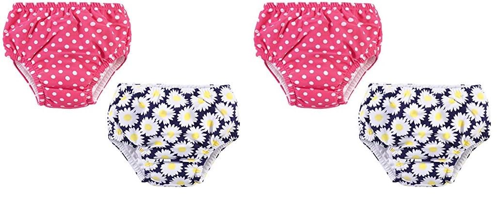 Hudson Baby Unisex Baby Swim Diapers, Daisy, 5 Toddler (Pack of 2)
