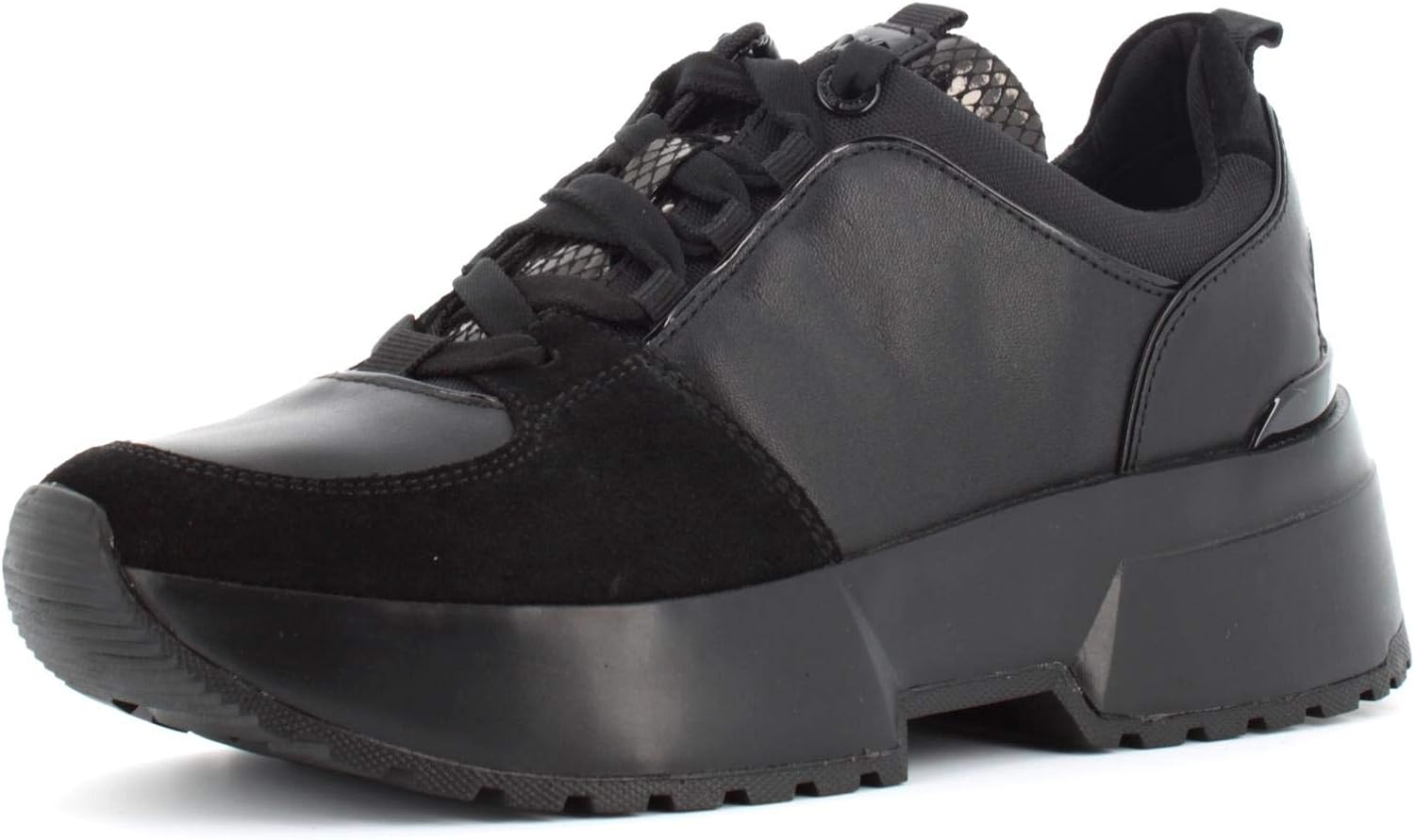 michael kors black leather trainers