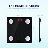 Grifema GA2001 Digital Body Fat Scale, 150kg, BMI, App Sync, Black view 2