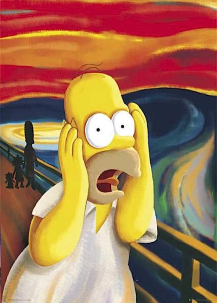 24x36 Simpsons Homer The Scream Cartoon Poster Amazon Co Uk Kitchen Home