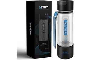 ALTHY Hydrogen Water Generator Bottle Cup SPE+PEM Dual Chamber lonizer,Upgrade 40 Electrolysis Times/Fully Charged for Travel