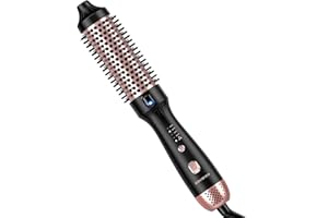 ZAVAREA 360°Airflow Styler Thermal Brush with Cool Air, 1.5 Inch Negative Ion Thermal Brush for Blowout, Upgraded Heated Round Brush for Volumizing & Curling, Easy to Use, 20S Fast Heating and Dual Voltage