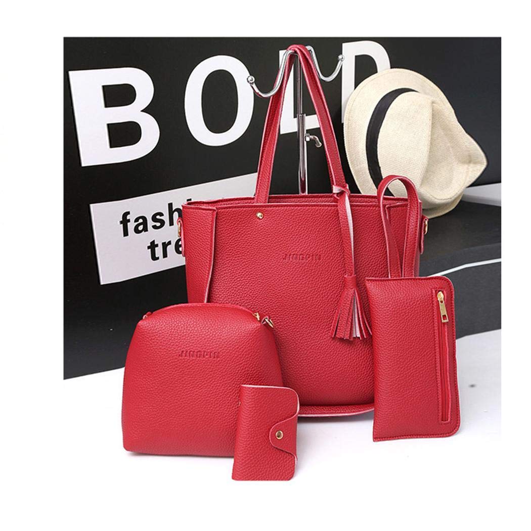 Zimrio 4Pcs/set Women Fashion Creative Leather Shoulder Bags Tote Handbag Wallet Handbags & Shoulder Bags
