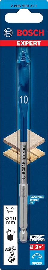 Bosch EXPERT Self Cut Speed Spade Drill Bit 10 mm Hex Shank 152 mm view 2