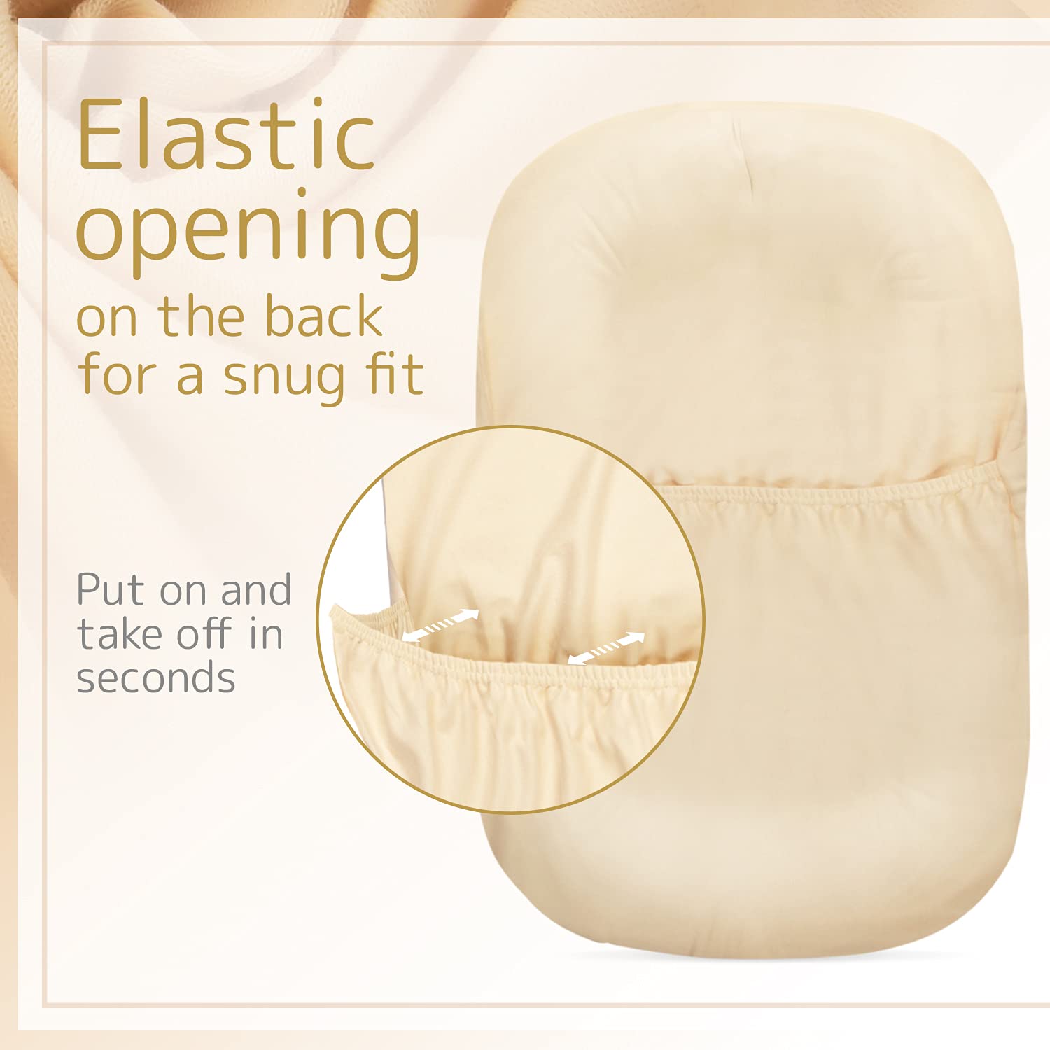 Impresa Infant Lounger Cover fits Snuggle Me Lounger - Tight Fit - 100% Cotton Sheet for Infant Floor Seat - Machine Washable - Natural Color