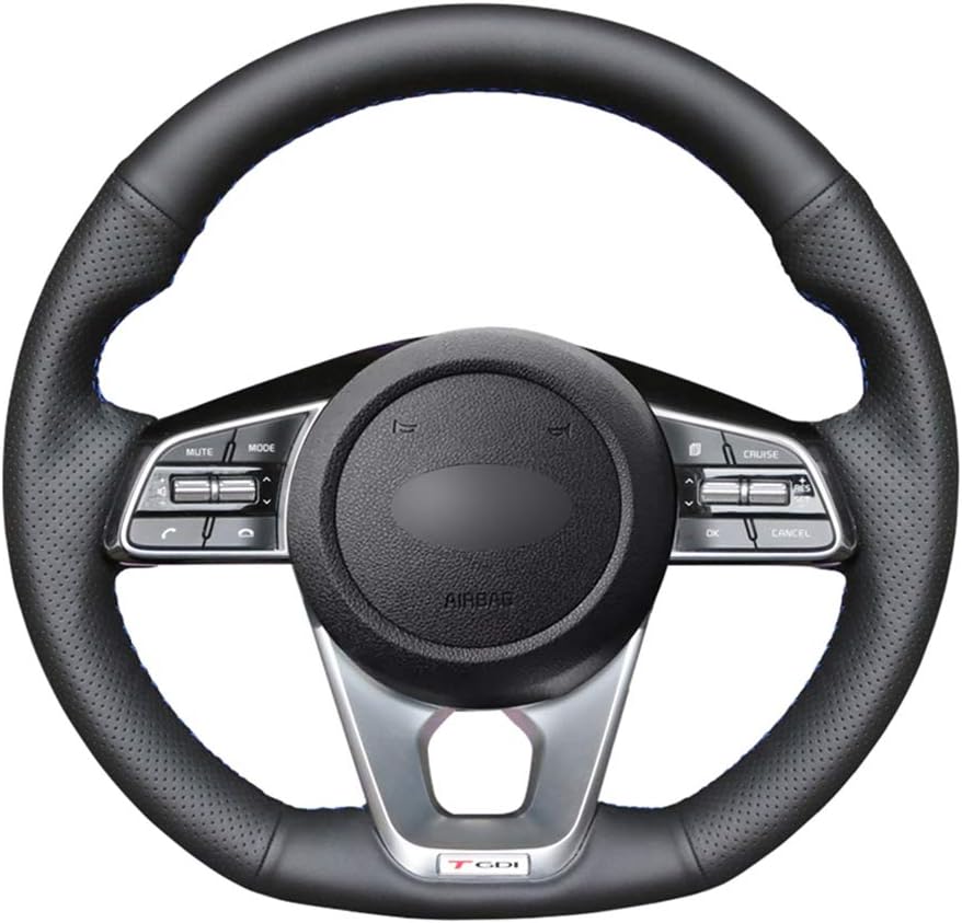 HZHAOWEI Hand-stitched Black PU Artificial Leather Car Steering Wheel Cover,for Kia K5 Optima 2019 Cee'd Ceed GT 2019 Cee'd Ceed