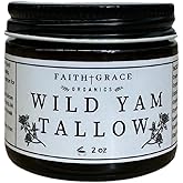 Wild Yam Tallow, Made with Organic ingredients, without beeswax, hand crafted in the USA