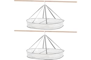 WEISGJA 1 Tier Clothes Drying Rack Foldable, 31.5" Mesh Clothes Hanging Dryer, Space Saving Sweater Drying Rack, Laundry Rack,with Internal Fixation, for Clothes, Towels, Underwear, Indoor, Outdoor (2 Pcs)
