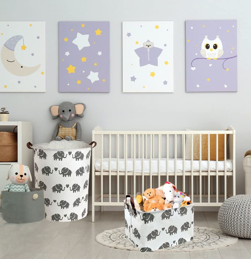 Sanjiaofen Baby Laundry Basket,Elephant Laundry Hamper,Waterproof Kids